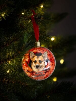 Unieke kerstballen met honden design: Colorful Corgi Christmas. - Afbeelding 8