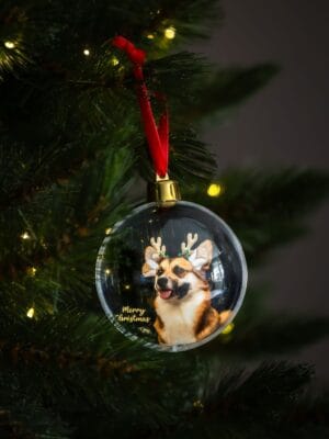 Unieke kerstballen met honden design: Corgi Christmas Sparkle. - Afbeelding 3