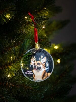 Unieke kerstballen met honden design: Corgi Christmas Sparkle. - Afbeelding 4