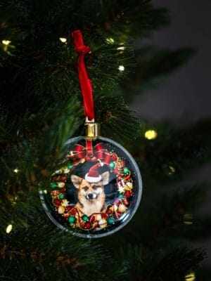 Unieke kerstballen met honden design: Corgi Christmas Wreath. - Afbeelding 4