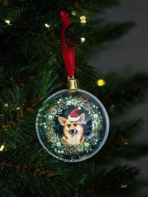 Unieke kerstballen met honden design: Corgi Christmas Wreath. - Afbeelding 8