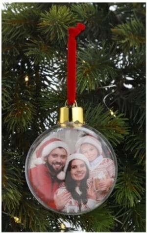 3x stuks DIY foto/fotolijst kunststof kerstballen transparant 8 cm - Afbeelding 3